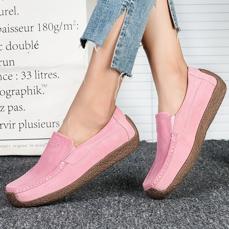 

Woman Loafers Casual Moccasins Faux Suede Quality Female Flat Shoes Slip On 2021 Ladies Comfort Zapatos Mujer Plus Size shoes