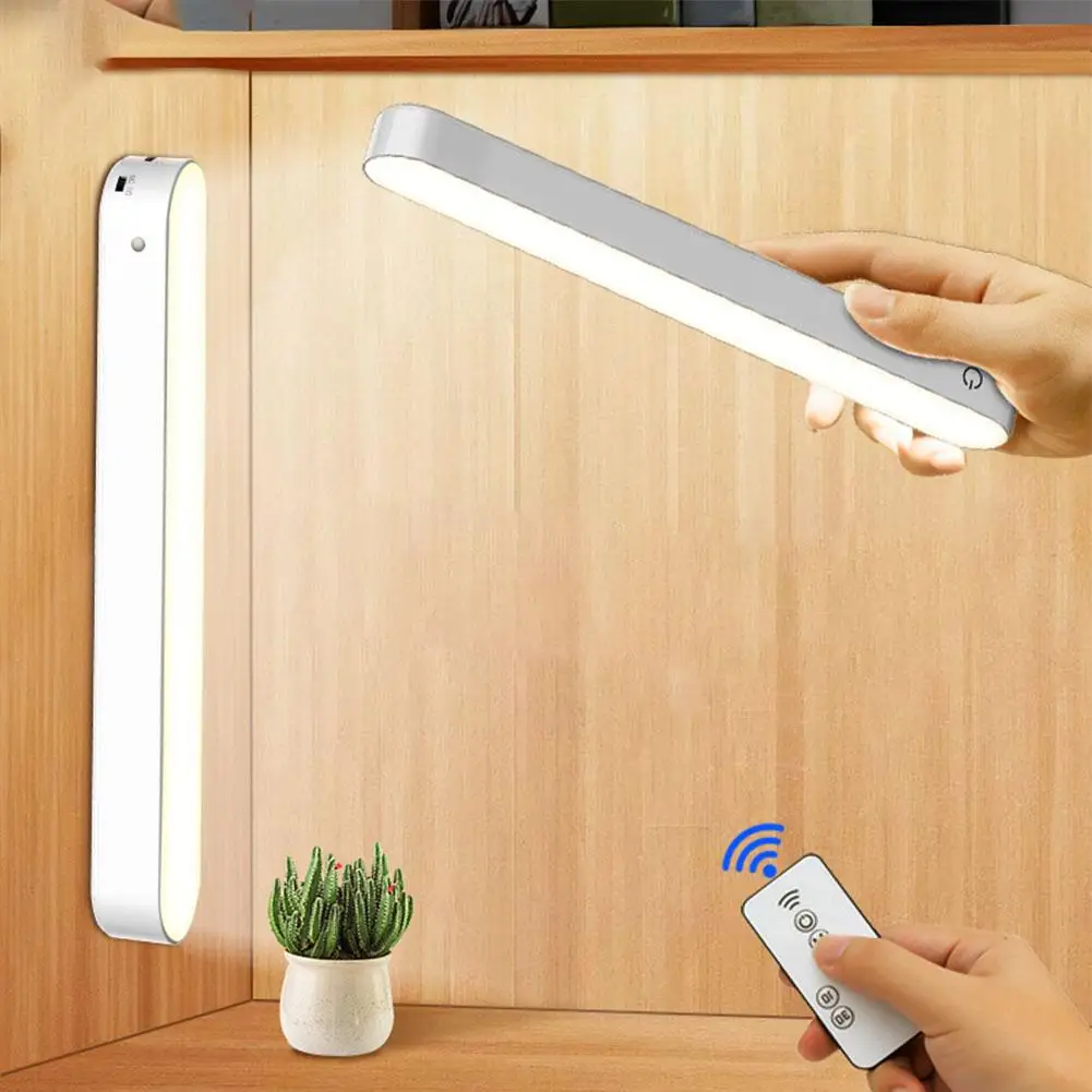 

Led Study Lamp Dimmable USB Rechargeable 3 Levels Color Temperature Adjustable Remote Control Night Light Bedside Wardrobe Lamp