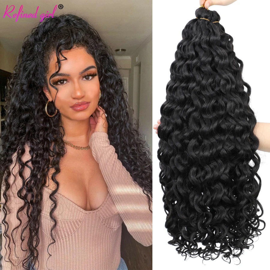 

Ocean Wave Crochet Hair 18 24 Inch Ocean Wave Braids Ombre Black Brown Blonde Go Go Curl Crochet Synthetic Hair Extensions