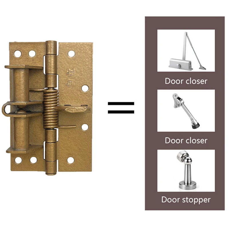 

1 Pc New 4 Inch Spring Automatic Closing Position Hinge Outside Door Aluminum Door Screen Door Self-exploding Removable Hinges