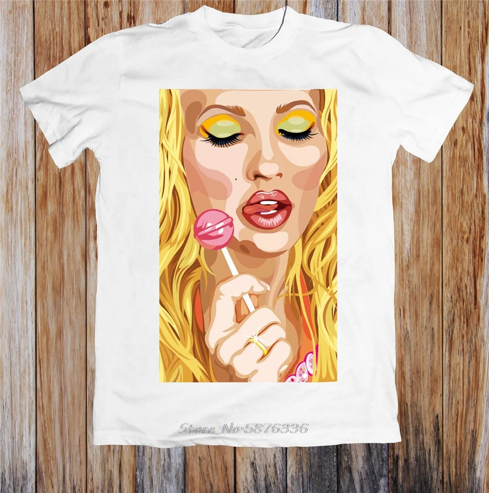 

Sexy Lollipop Girl Art Unisex T Shirt Brand Fashion Men O-neck Short Sleeve T-shirt Funny Tee Shirt Oversize Streetwear