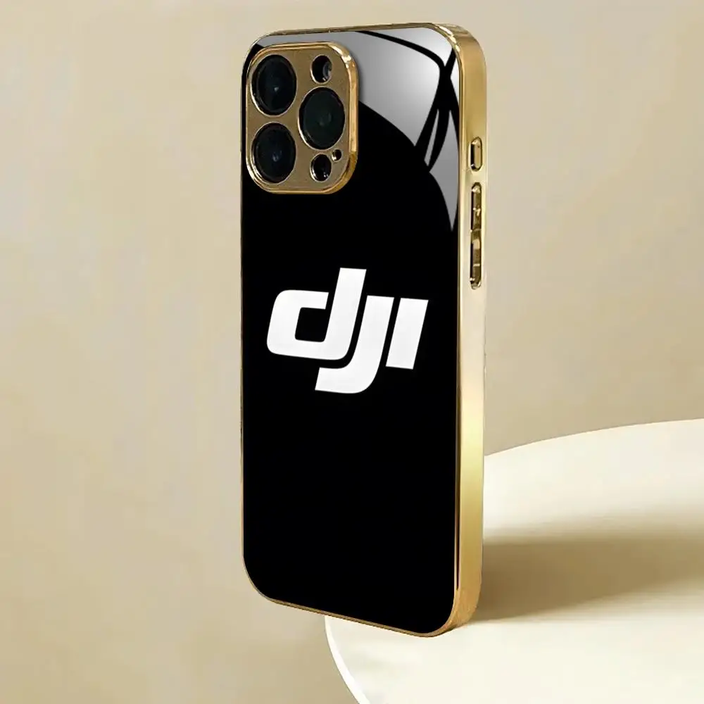 Фото Горячая новинка: Роскошный чехол D-dji для iPhone 17 AIR 16 15 14 13 12 Pro Plus Max, золотой, с гальваническим покрытием, стеклянный №3