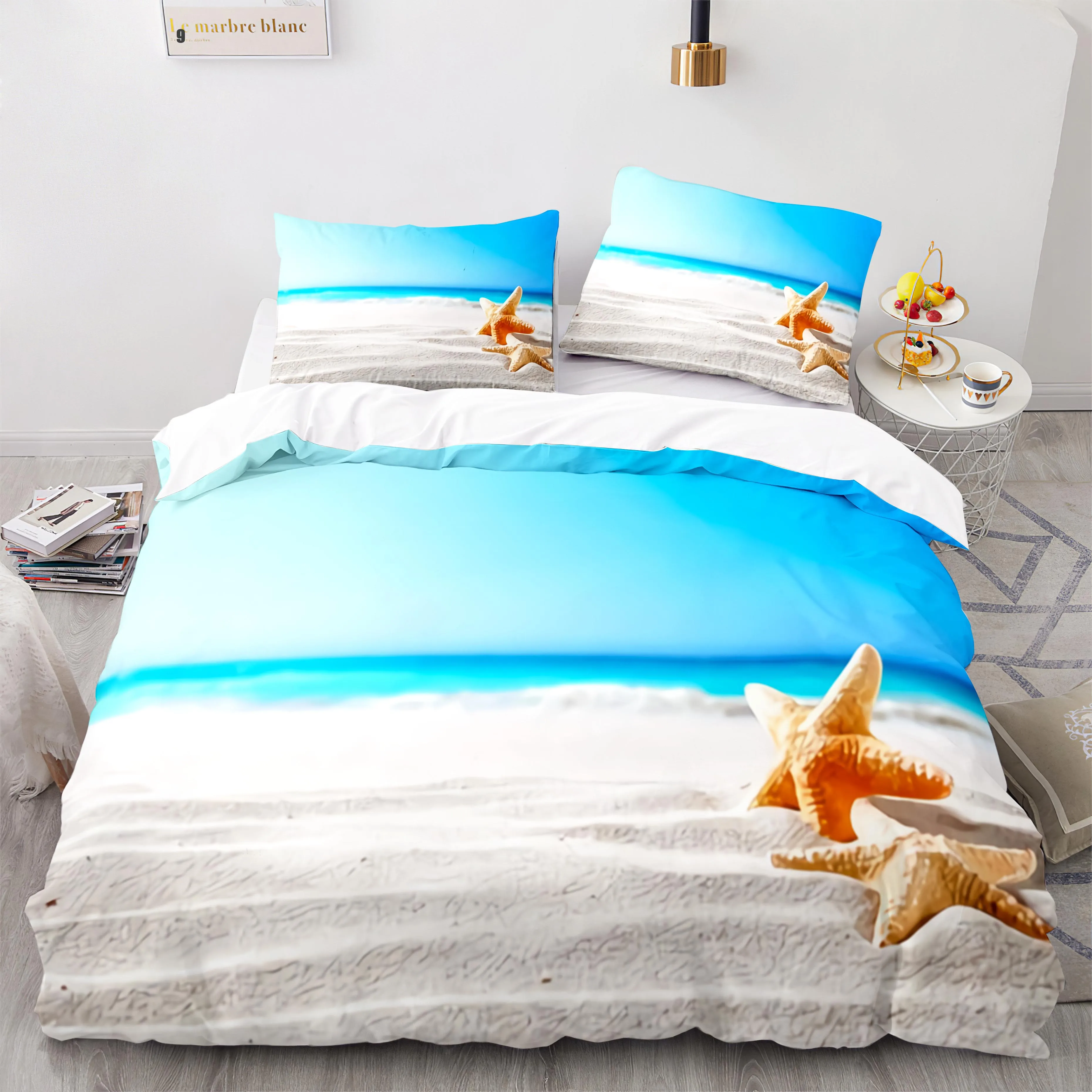

Ocean Scenery Pattern Painting Multiple Color Duvet Cover Set Bed Pillowcases Luxury Queen Comforter Bedding Sets