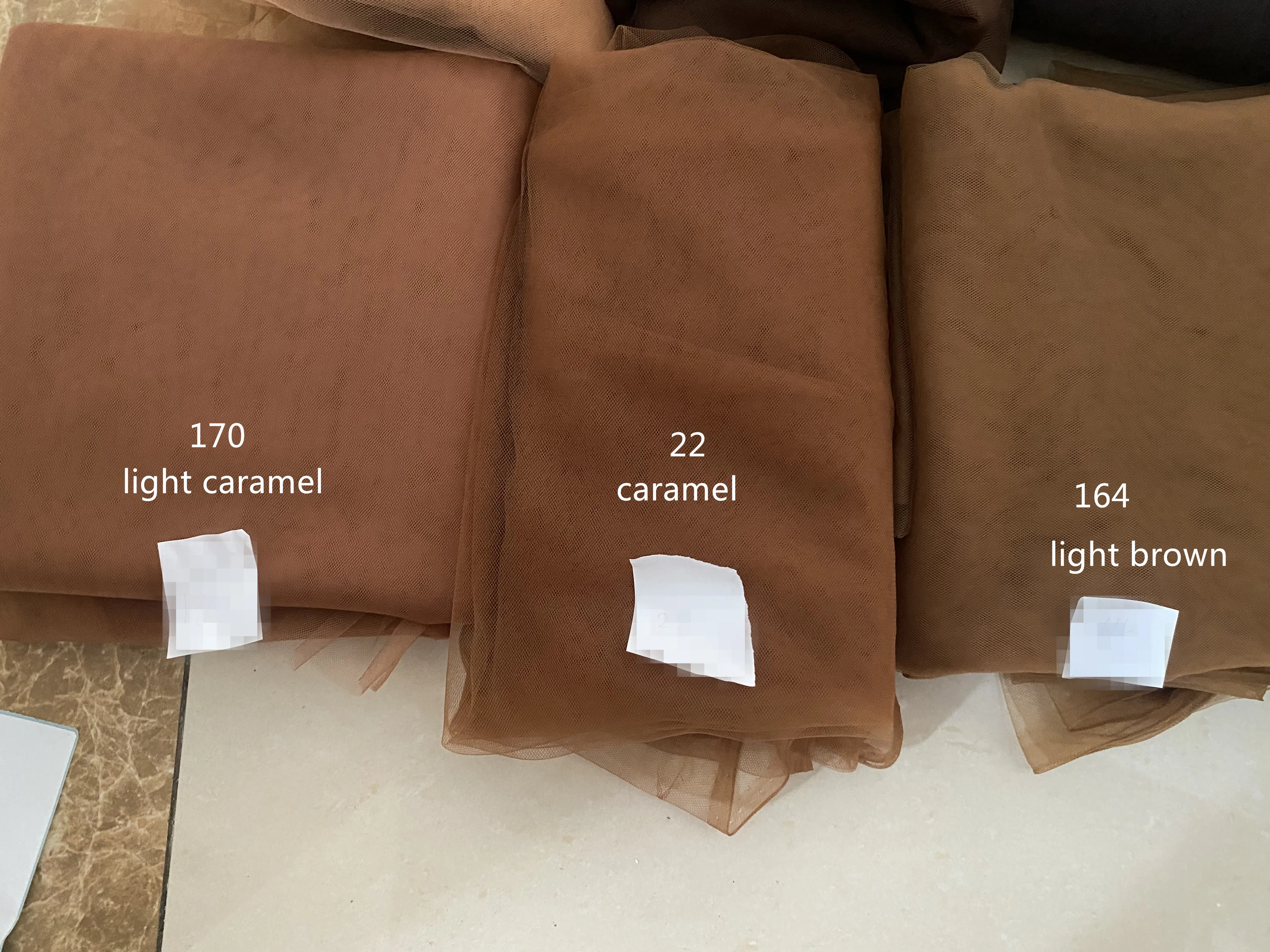 Тюлевая ткань 4 м/лот коричнево-кофейного светильник-обнаженная кожа