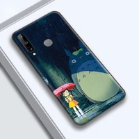 japan anime totoro miyazaki for huawei p50 p40 p30 p20 pro lite 5g phone case huawei p smart 2019 2021 black funda