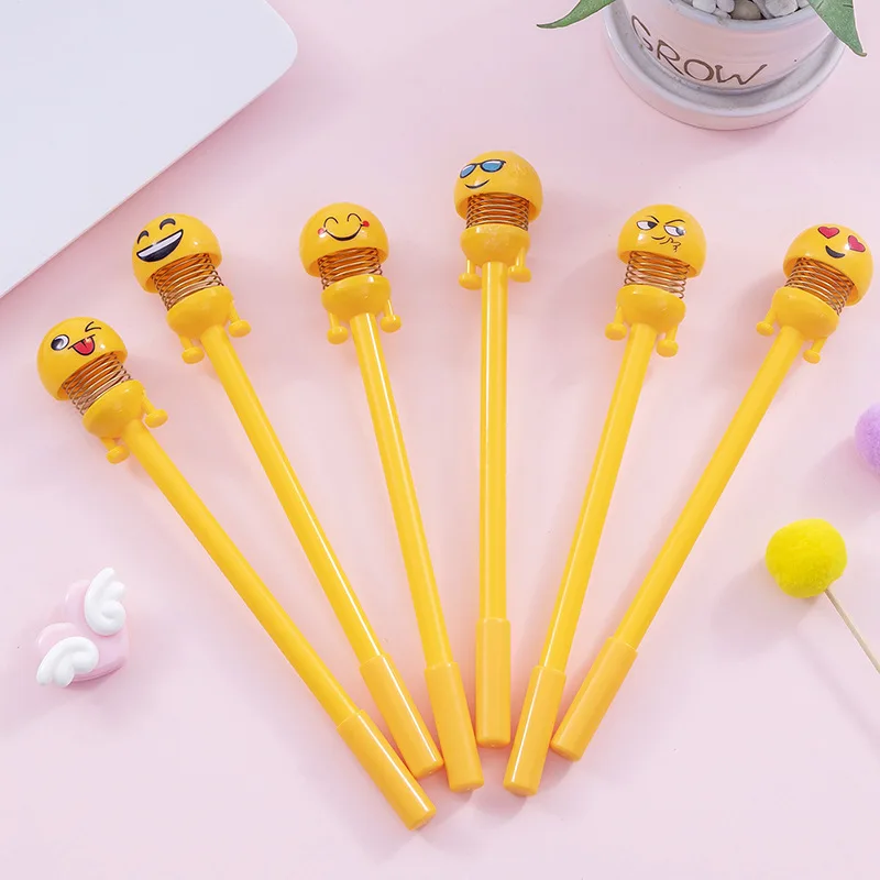

1 Pcs Creative Gel Pen Spring Bobble Head Doll Writing Implement Signature Pen 0.5mm