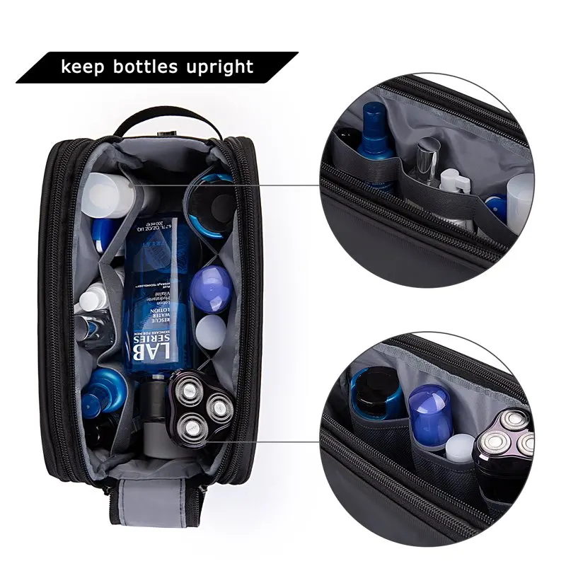 Luxurious Water-resistant Travel Toiletry Bag Dopp Kit for Women Men, Stylish Black Toiletry Bag Perfect for All Toiletries Acce