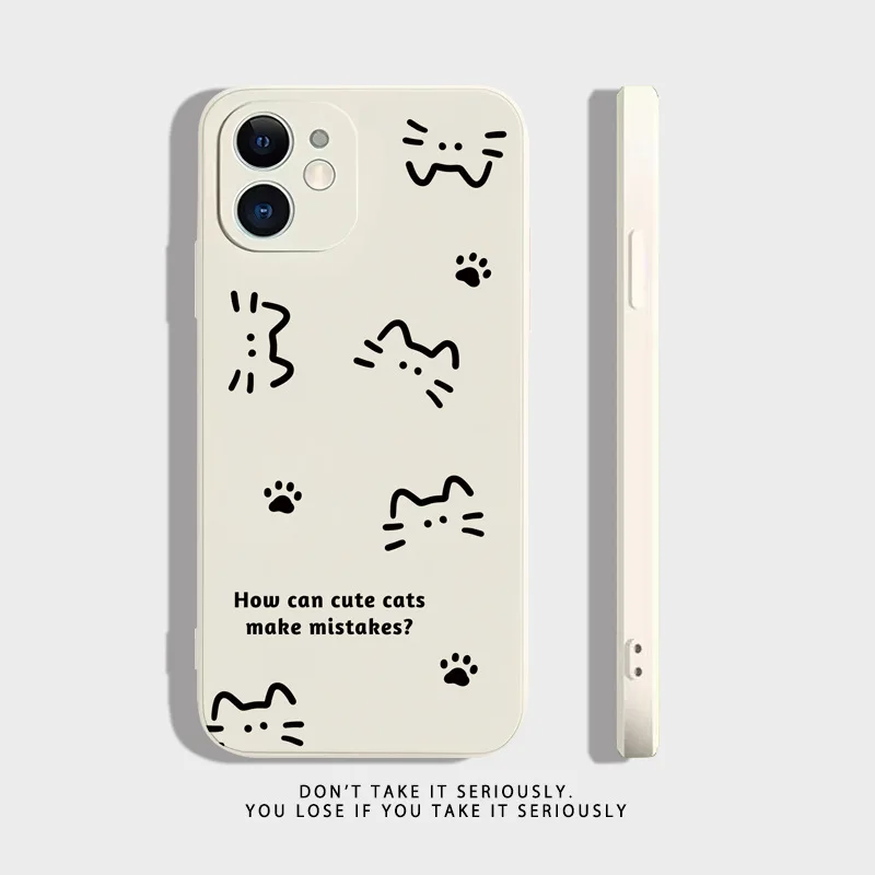 Cute Brief Strokes Cat Bear Phone Case for XIAOMI RedMi Note 10 11 12 13 T S Pro Plus Mobile