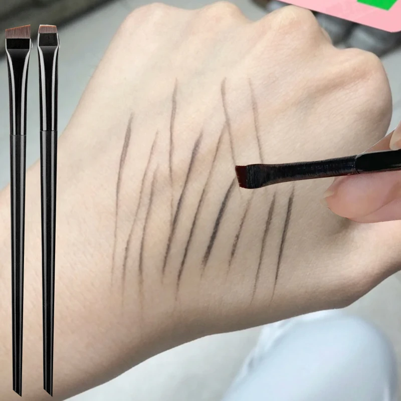 

3pcs/set Flat Angled Fine Eyebrow Brush Super Thin Eyeliner Makeup Brushes Professional Eyebrow Contour Brush Beauty Makeup Tool