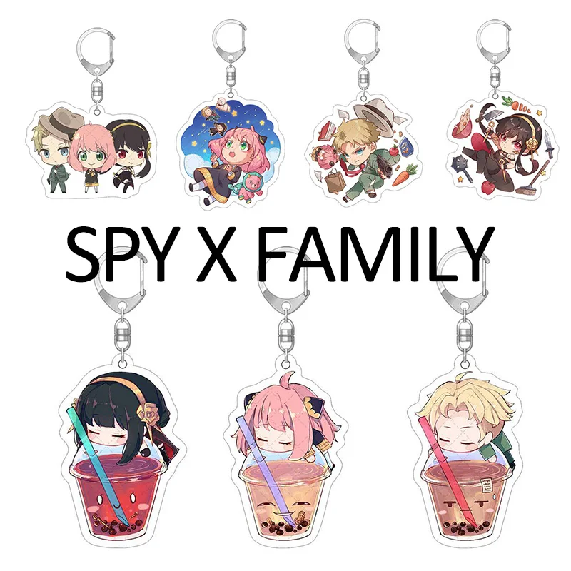 

Kawaii SPY X FAMILY Cosplay Keychain Twilight Yor Forger Anya Forger Keyring Cartoon Print Acrylic Key Chain Ring Anime Jewelry