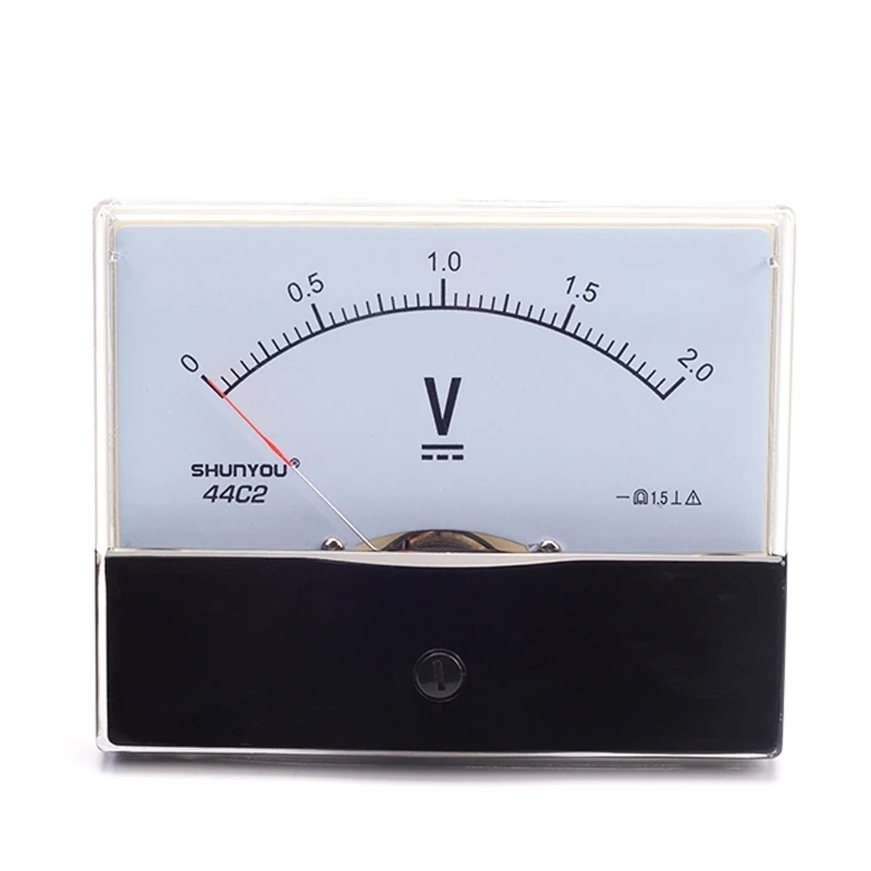 

Аналоговый вольтметр 44C2 2 в, механический заголовок, квадратный Вольтметр постоянного тока, панельный измеритель