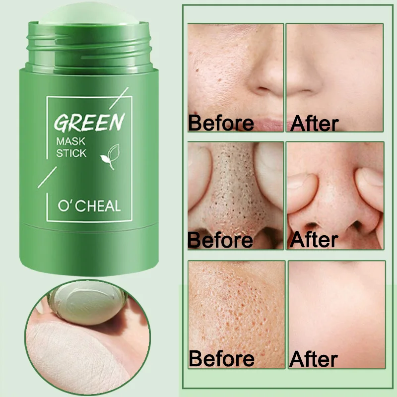 40G Washable Mask Mud Stick Green Tea Moisturizing Deep Oil Control Cleansing Mask Remove Grease Blackheads Face Skin Care