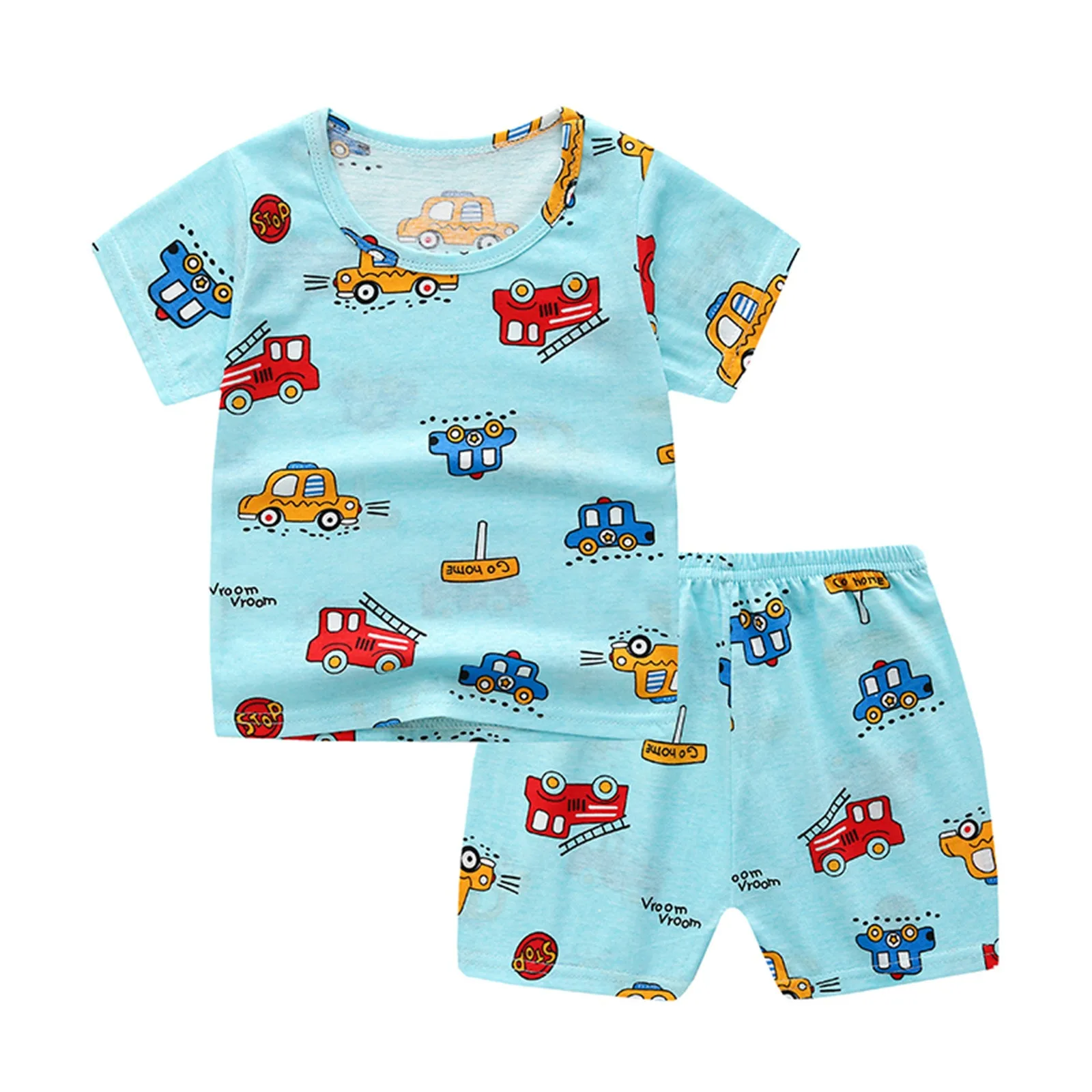 

1-5 Y Toddler Kids Baby Boys Girls T-Shirt Suits 2022 Summer Short Sleeve Cartoon Tops T-shirt+Shorts Infant Outfits Clothes Set