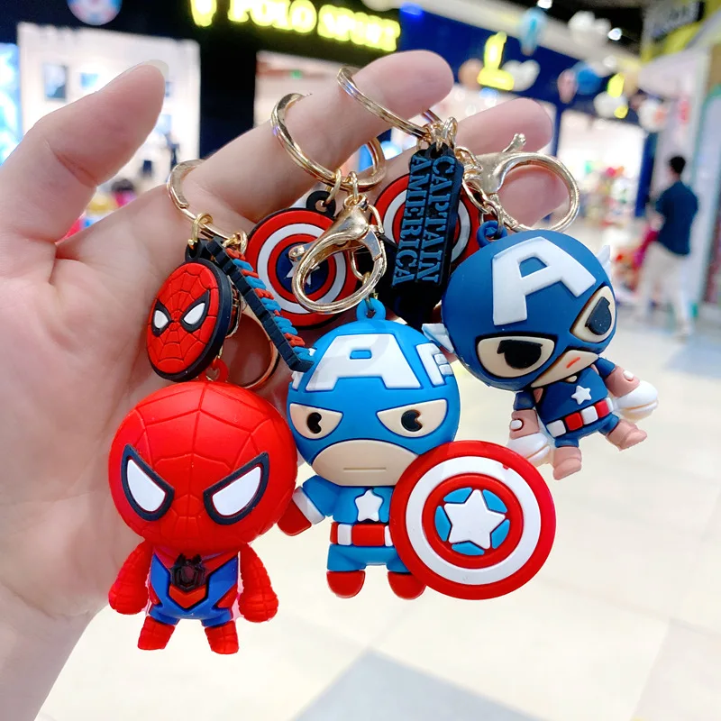 

Creative Cartoon Marvel Keychain Captain America Iron Man Keyring AccessoriesWomen Men BagsCar Personality Pendant Gift