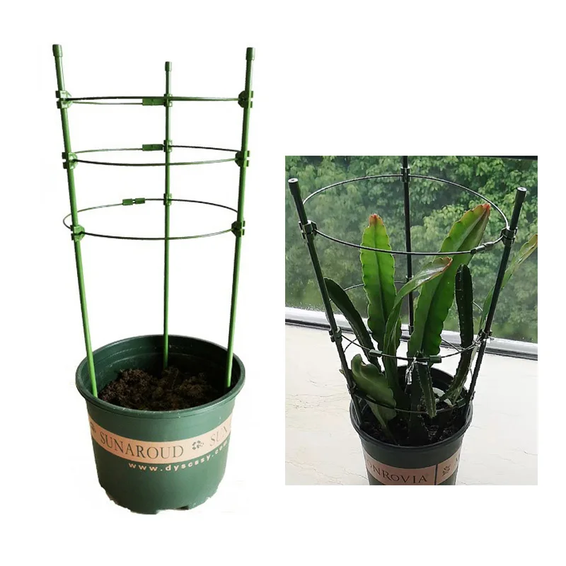 

45cm Plant Bracket Holder Climbing Vine Rack Potted Support Frame Plastic Coated Steel Vegetables Decorative Trellis v27