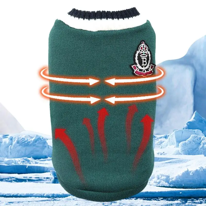 

Pet Knitted Sweater Soft Winter Dog Sweaters With Air Permeability Not Sticky Hairs Pullover Winter Dog Thick V Neck Clothes