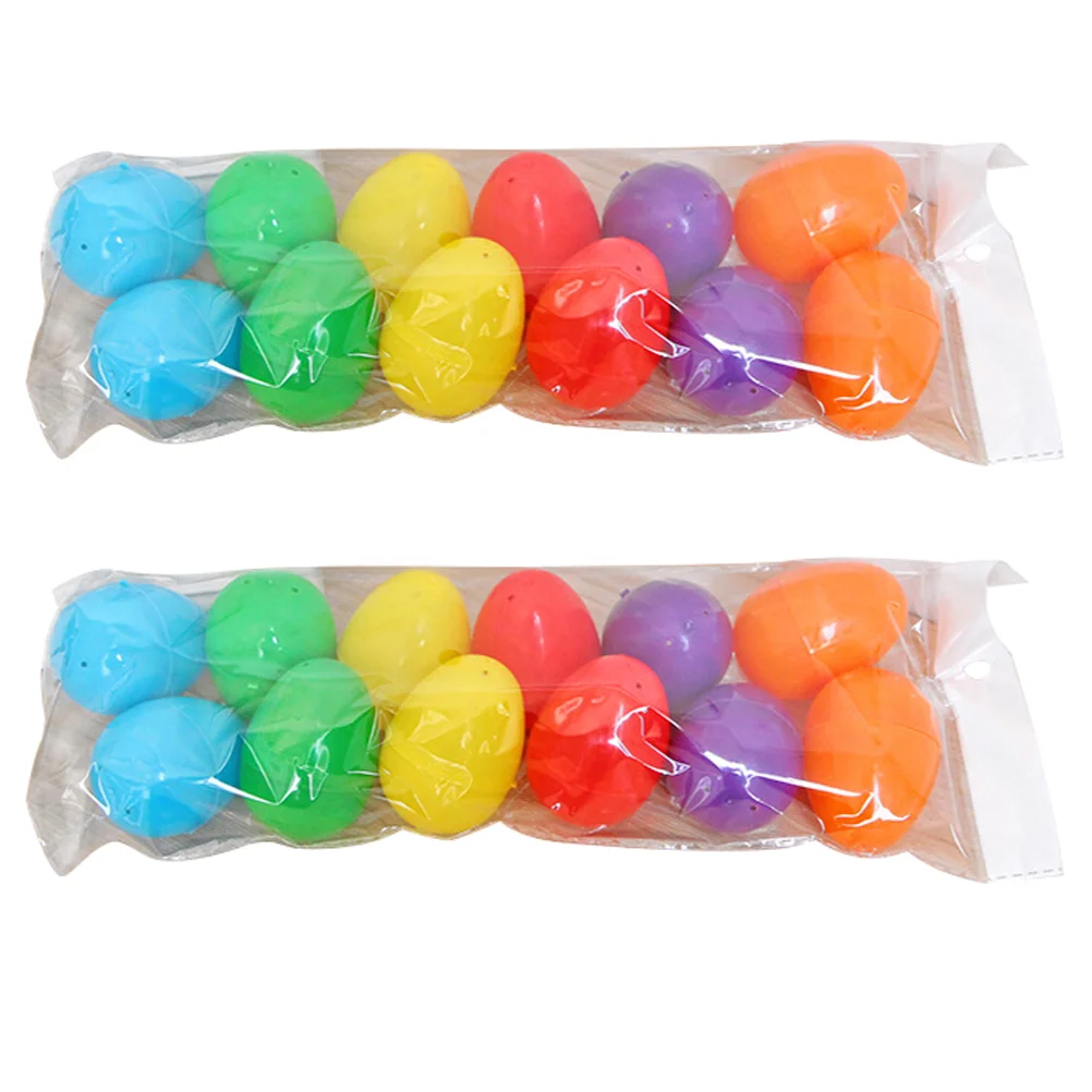 

24 PCS Easter Egg Bulk Toys Kids Musical Maracas Egg Nativity Toys Kids Imitation Eggs Decorations Plastic Surprise Egg