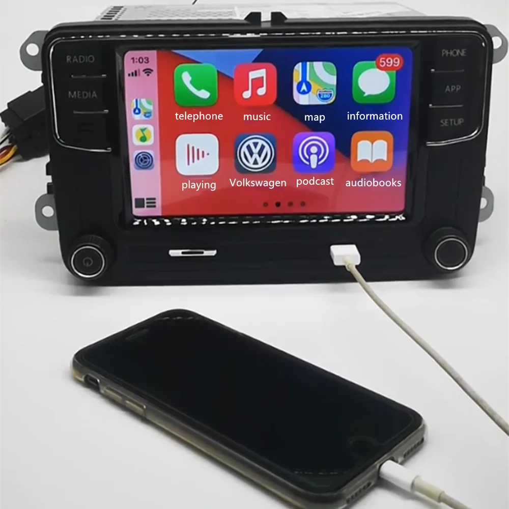 Автомобильный радиоприемник RCD360 MIB Carplay Android RCD330 FM BT головное устройство Mirror Link