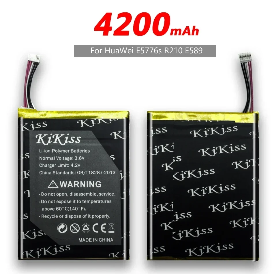 Бесплатный инструмент аккумулятор 4200 мАч для HuaWei E5776s R210 E589 HB5P1H литий-полимерный +
