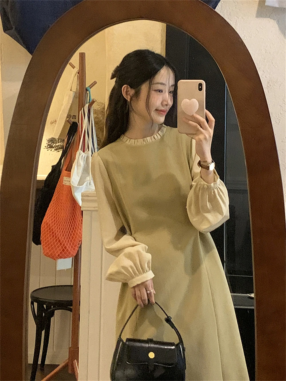 

2023 New Early Autumn Women's Wear Korean Loose Commuter Casual Style Design Fake Two Piece Dress