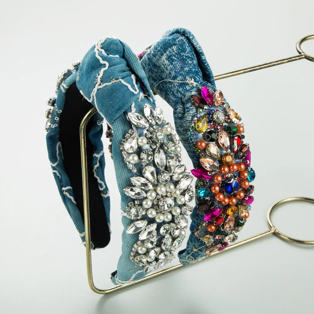 Новая суперблестящая повязка на голову в стиле барокко с ручной строчкой