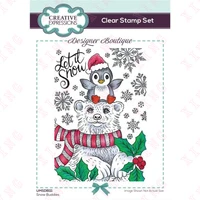 2022 newest snow buddies clear silicone stamps scrapbook diary decoration embossing template diy gift card craft reusable molds