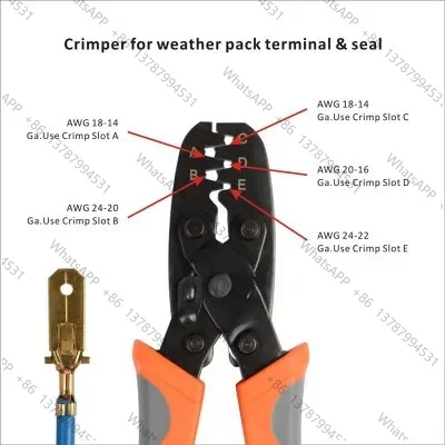 Фото IWS-1424A IWS-1424B Обжимные клещи для открытых клемм типа Molex, DELPHI, AMP, TYCO, для проводов 24-14 AWG №4