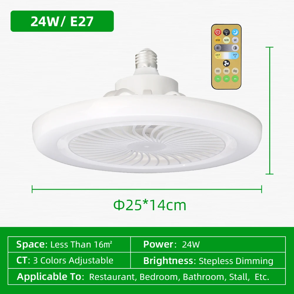 

Потолочный вентилятор с освещением CHENBEN, 3 скорости