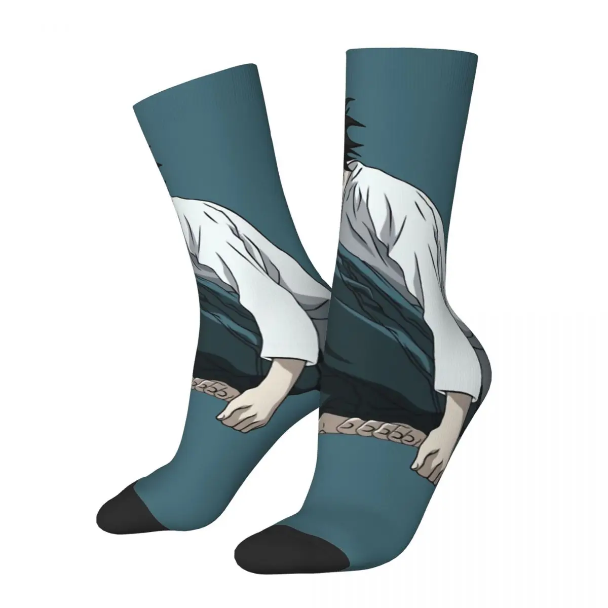 

Hip Hop Vintage L Lawliet Crazy Men's compression Socks Unisex Death Note Light Yagami Ryuk Anime Seamless Printed Crew Sock