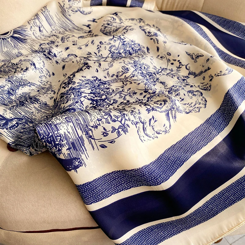 Женский квадратный шарф из искусственного шелка мусульманский хиджаб 45 дюймов с