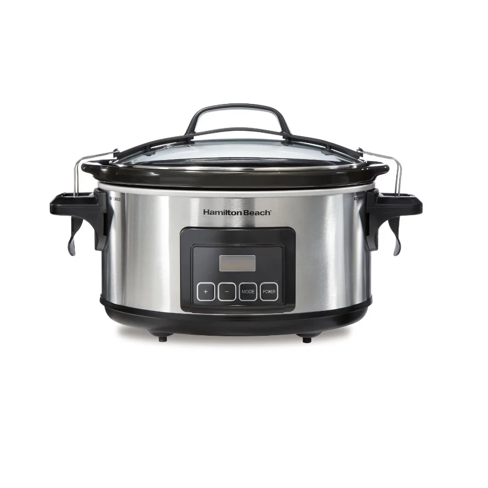 

2023 New Hamilton Beach Stay or Go Programmable Slow Cooker, 6 Quart, Stainless Steel, 33561