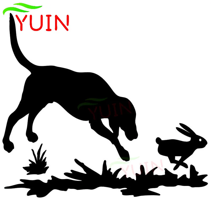 

Creativity Rabbit and Dog Decal Hunting Cartoon Car Sticker Fashion Window Decoration Motorcycle Accessories Waterproof Decals