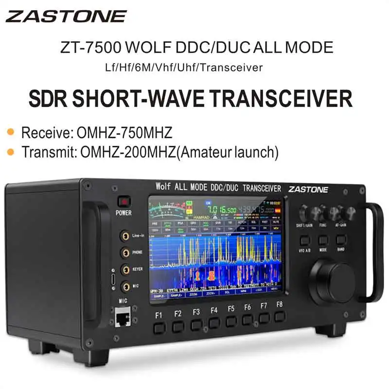 ZASTONE ZT7500 SDR Коротковолновый приемопередатчик Wolf HF LF VHF UHF DDC DUC Всережимное