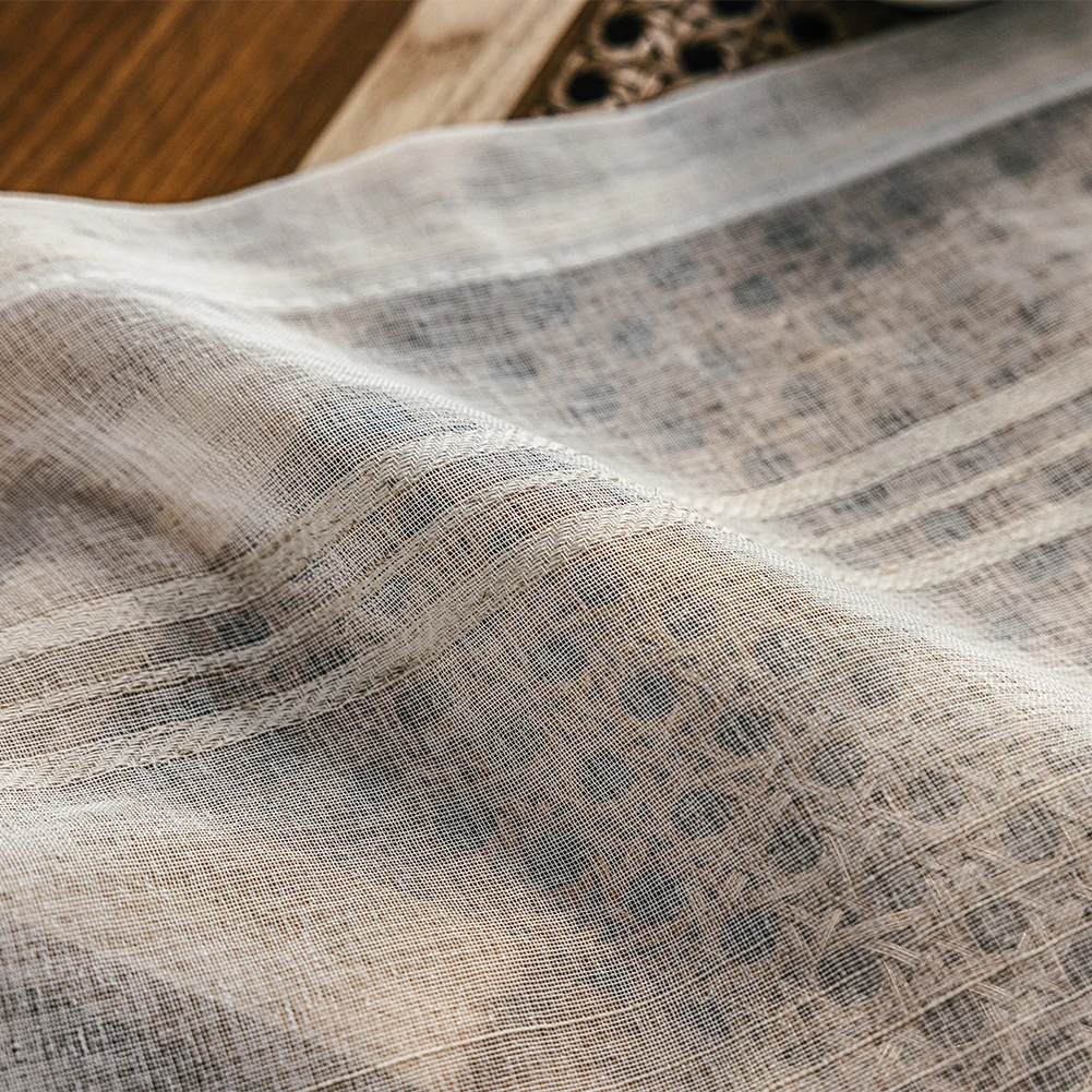 Шторы NAPEARL из белого тюля современные занавески в коричневую полоску прозрачная