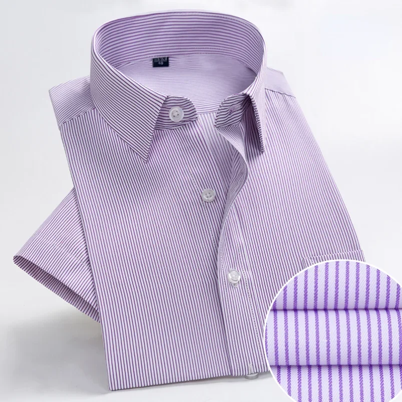 Мужская Повседневная рубашка с коротким рукавом белая синяя розовая Черная