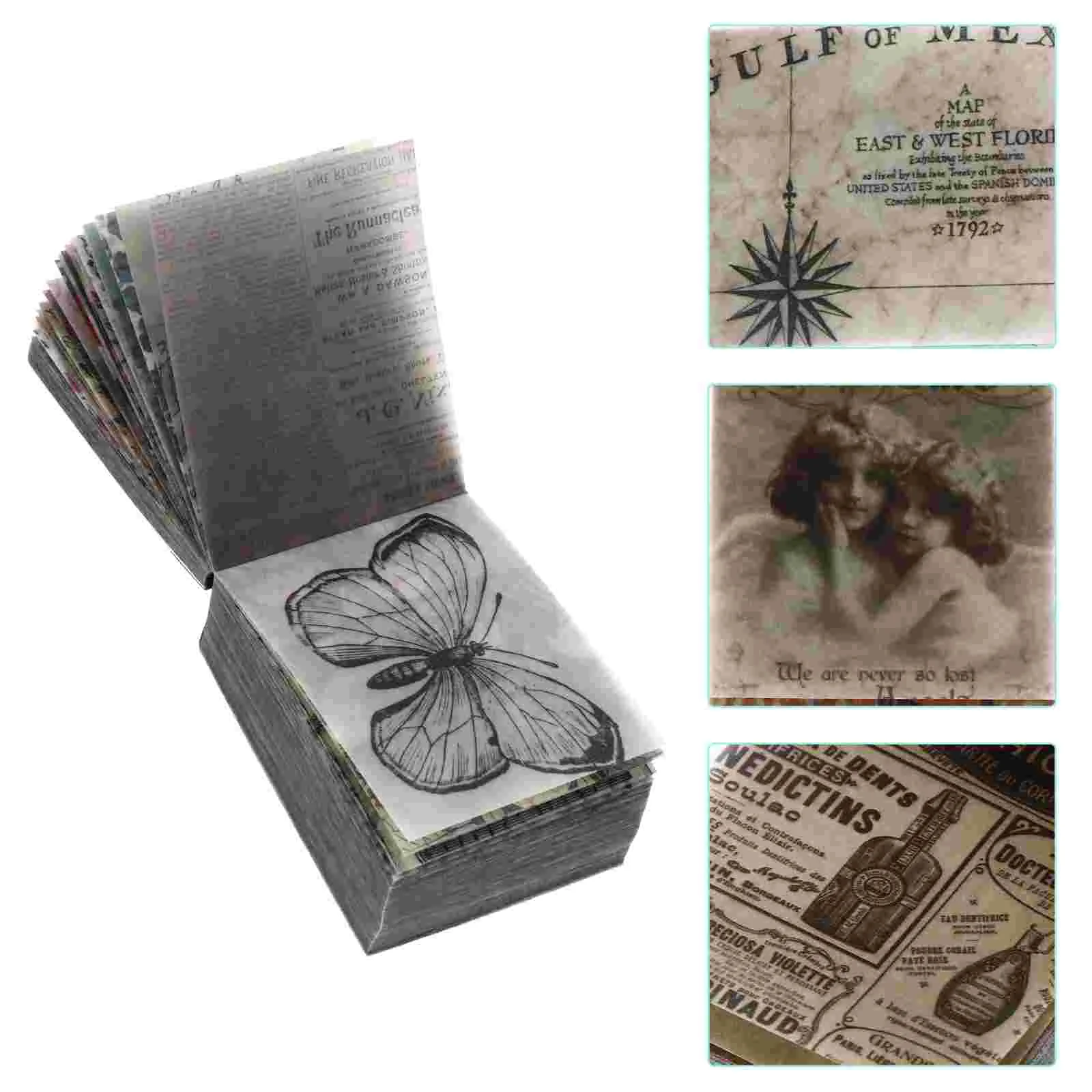 

Paper Scrapbook Vintage Material Diy Scrapbooking Journal Stickers Craft Retro Papers Journaling Planner Decorative Sticker
