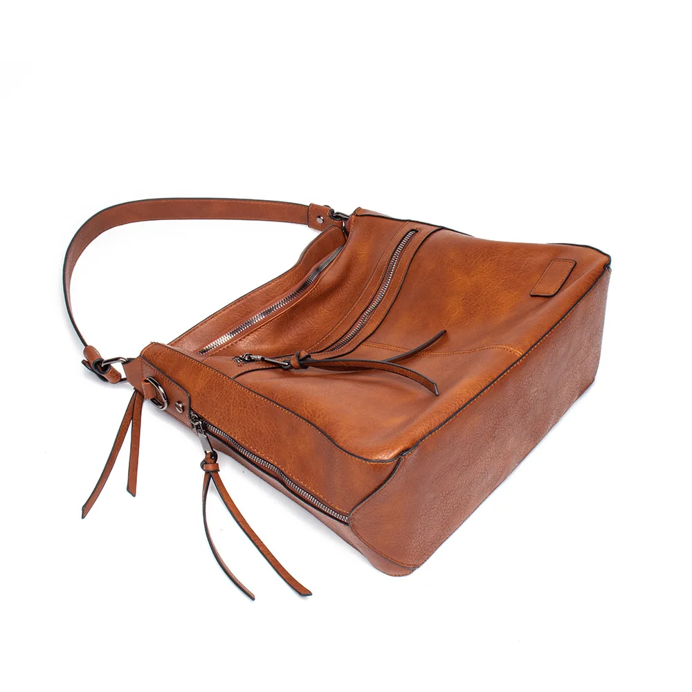 Women's handbag Female Single Shoulder bag Vintage Oil Wax leather Large Capacity Casual bag High quality