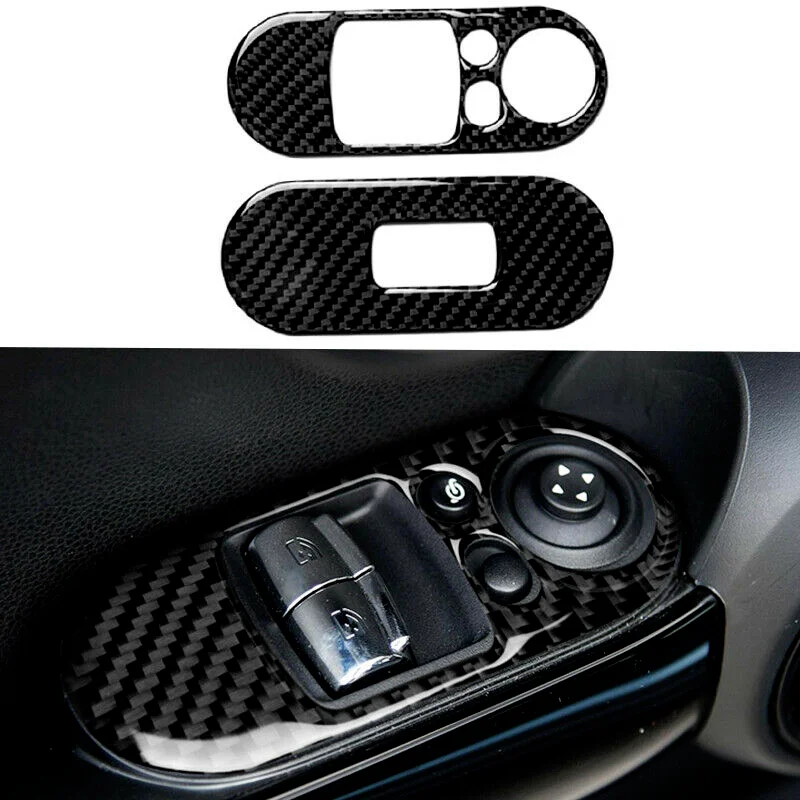 

Carbon Fiber Car Window Switch Panel Cover Trim For 14-20 BMW Mini Cooper F56