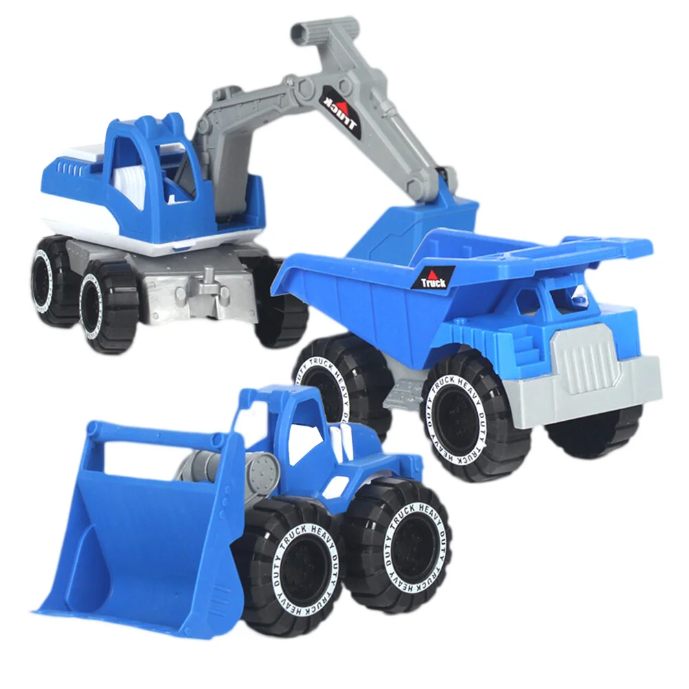 

3pcs Children Simulation Engineering Vehicles Excavator Inertia Car Boys Toy Truck Beach Toy Car for Kids (Excavator + + Sand