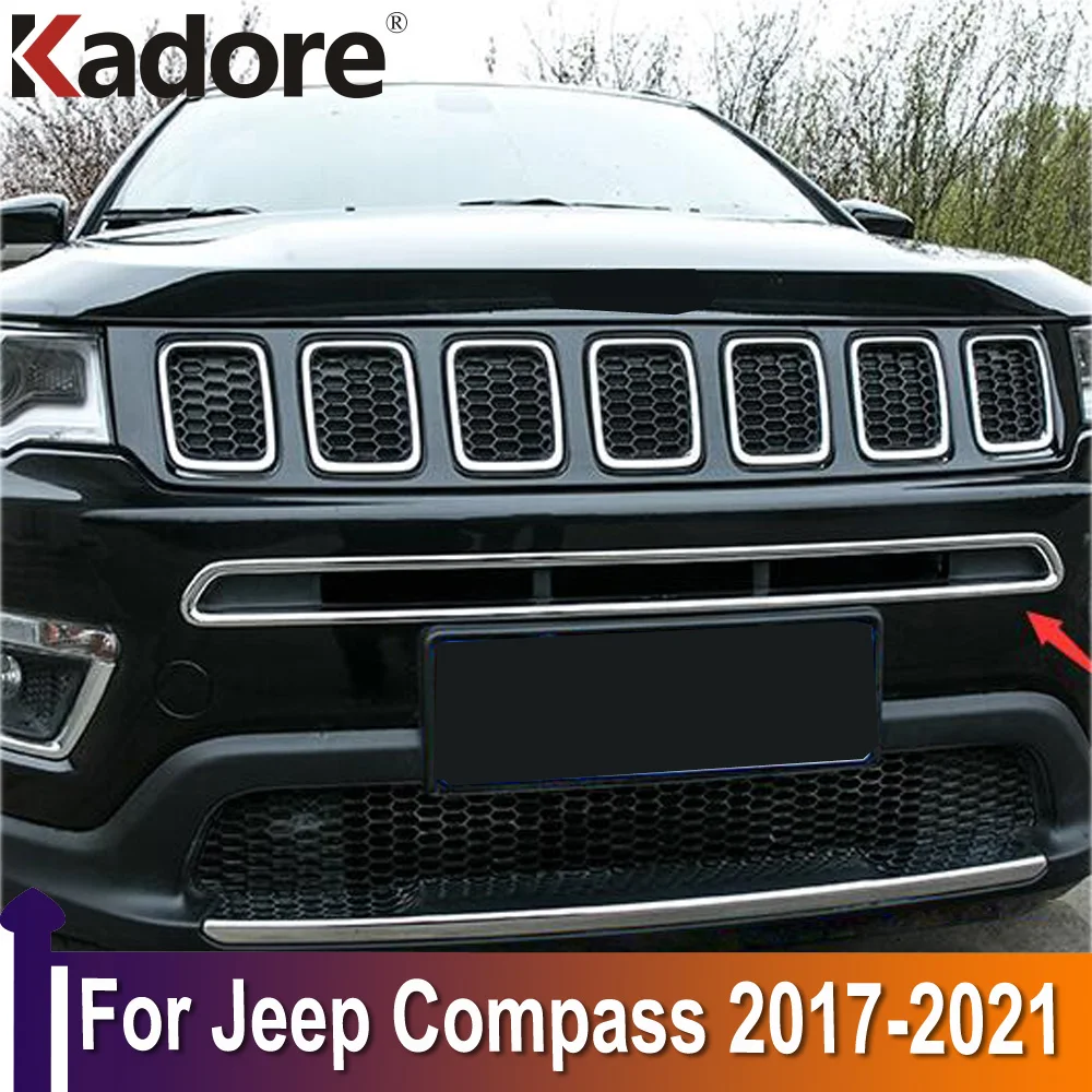 

Накладки на переднюю и нижнюю решетки автомобиля для Jeep Compass 2017-2019 2020 2021