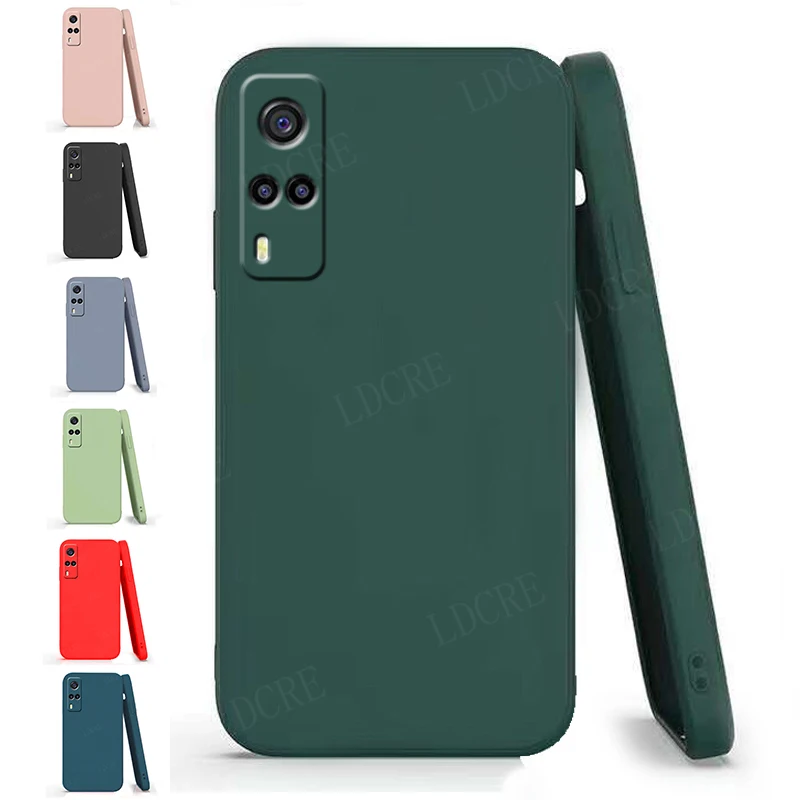 

For Cover Vivo Y53S Case For Vivo Y53S Capas Luxury Liquid Silicone Shockproof Full TPU Soft Cover For Vivo Y53S 4G Fundas 6.58"