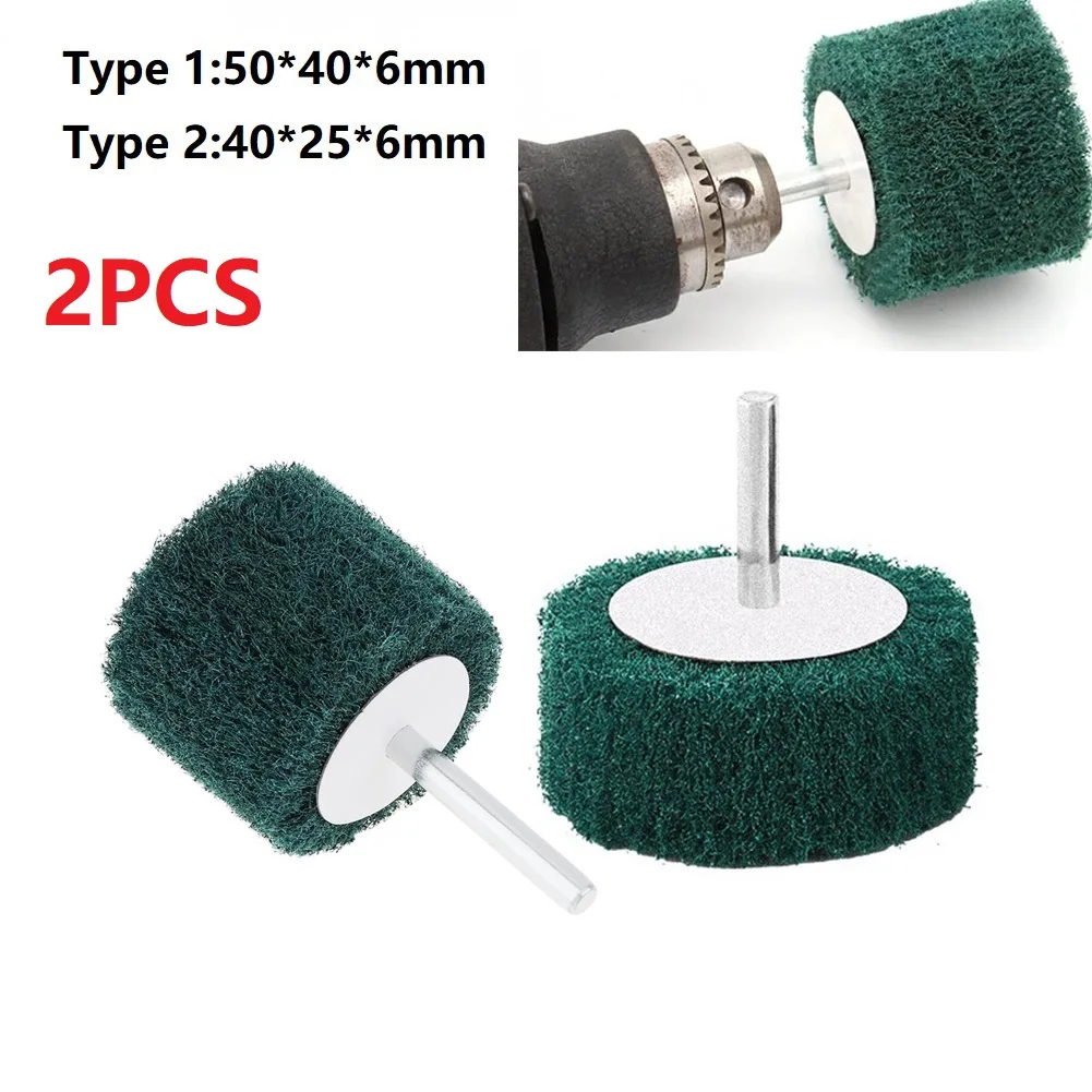 

6mm Handle Louver Grinding Head Green Without Sand Shank Flap Fiber Grinding Head Wheel Abrasive Scouring Pad Nylon Polishing