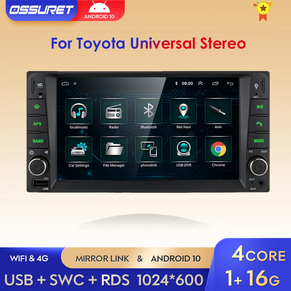

Android 10 7 дюймов 2 din автомобильный dvd мультимедиа для TOYOTA COROLLA Camry бренд Land Cruiser HILUX PRADO RAV4 РАДИО экран gps стерео