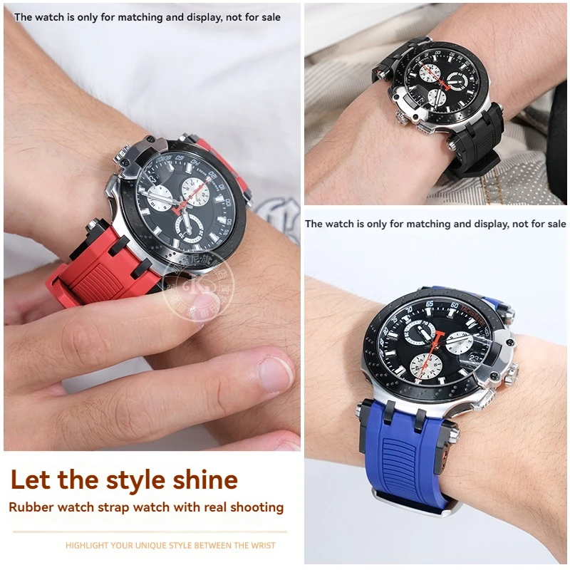 Фото Резиновый ремешок для часов Tissot 1853 T-sport Racing T115.417 Moto GP, ремешок для часов T115, мужской спортивный силиконовый ремешок для часов T115417, браслет №2