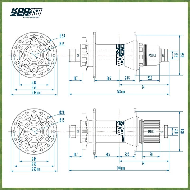 Ступица с храповым механизмом BOOST 32 отверстия шумные ступицы MTB 40 т