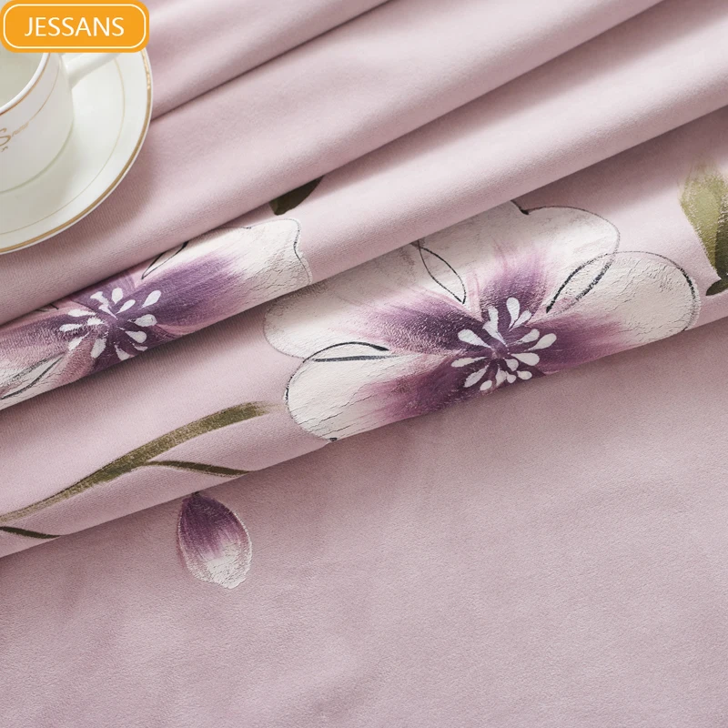 Новые китасветильник шные фланелевые затемняющие шторы ручной росписи с цветами