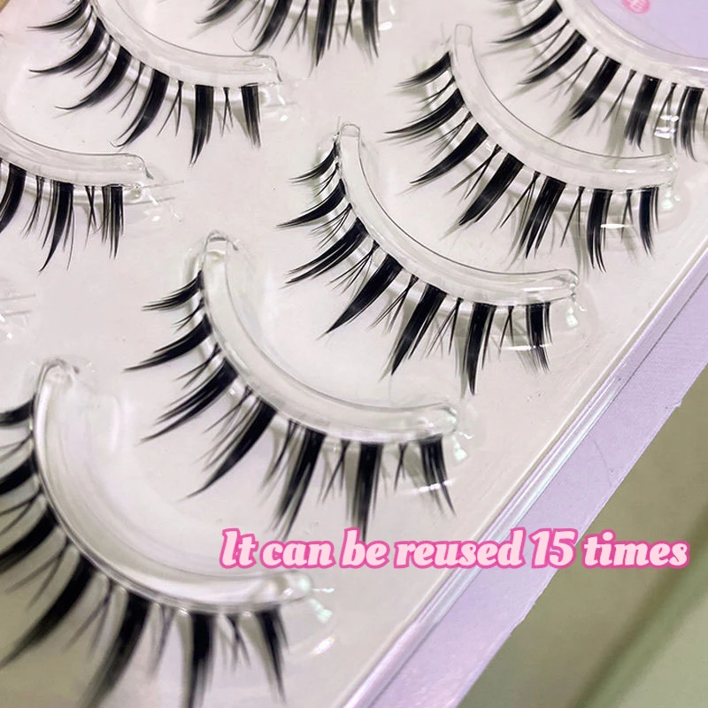 

3/5 Pairs Manga Lashes Soft Natural Eyelashes Thick False Eyelashes Manga Eyelashes Daily Dating Makeup Eyelashes wholesale