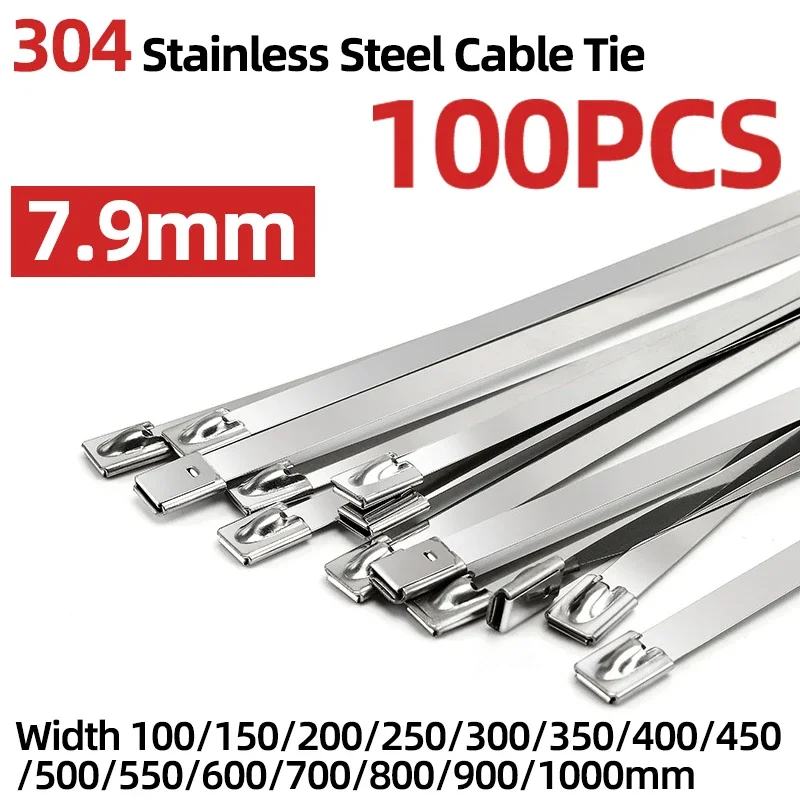 100 шт. металлические кабельные стяжки из нержавеющей стали ширина 7 9 мм 100-1000