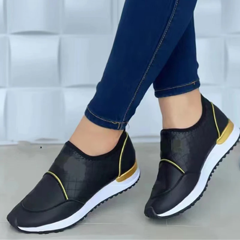 

Женские кроссовки для бега на платформе, повседневные спортивные лоферы на плоской подошве, большой размер 36-43, для осени, 2022