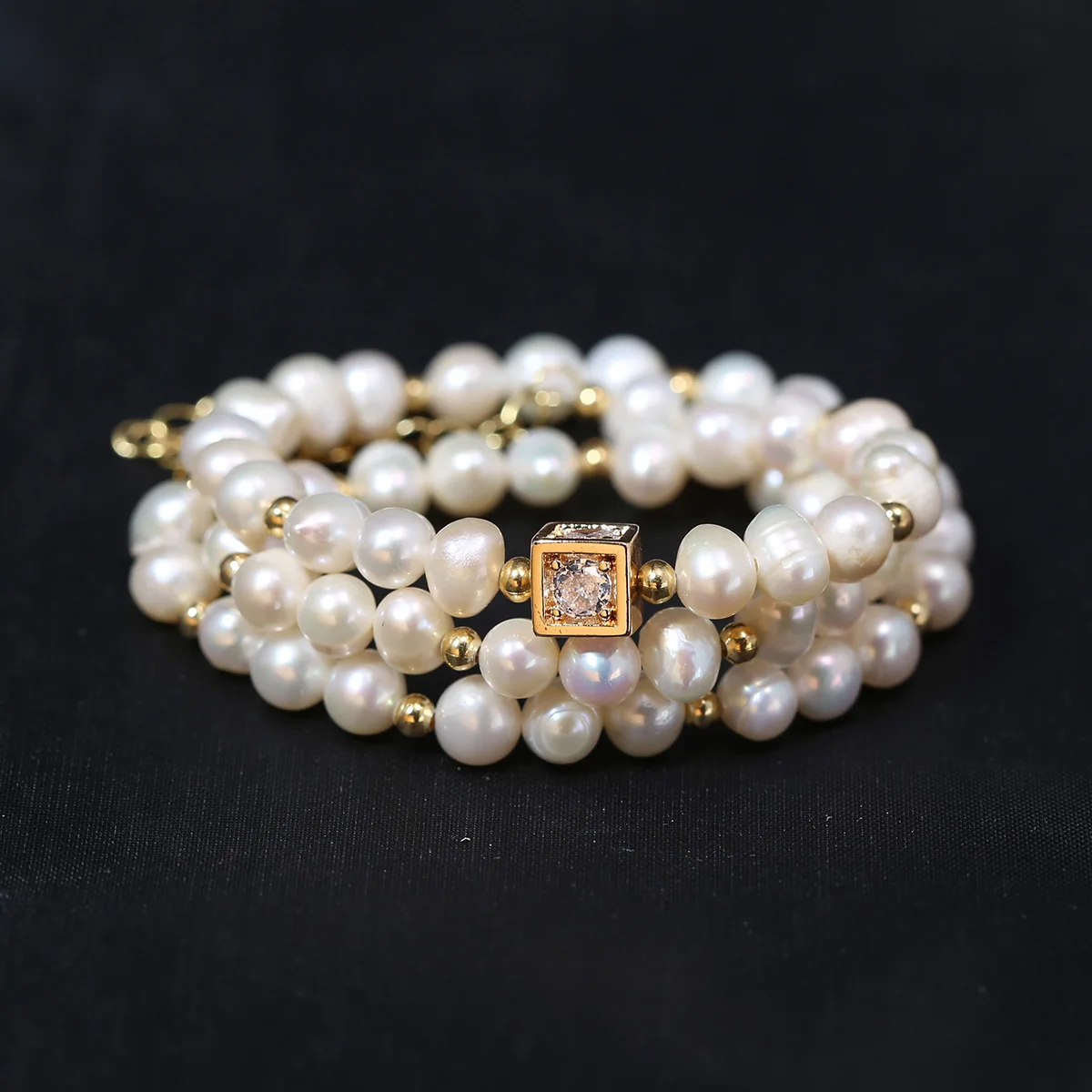 

Ожерелье из белого жемчуга в форме натурального картофеля, позолоченный кристалл для женщин, Свадебная и женская бижутерия, ожерелье, подарки